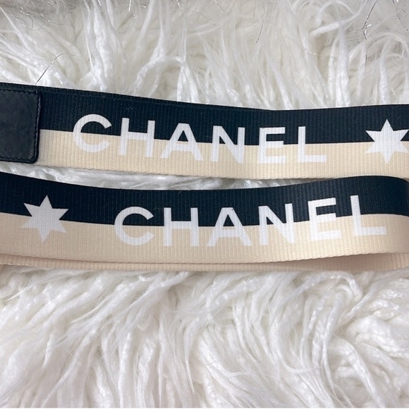 Chanel Belt & Purse Strap Vintage Two Tone Canvas Star Adjustable - Picture 4 of 8